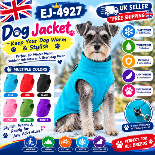 Warm fleece dog coat jacket - dog,