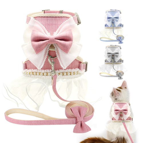 Cute girl dog harness dress - dog,
