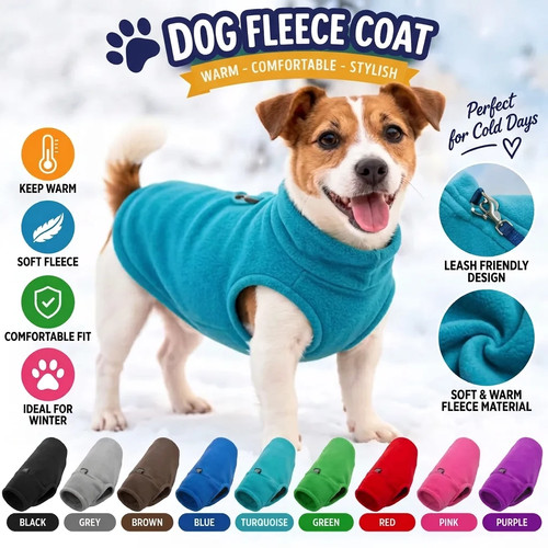 Warm fleece dog - coat, jacket
